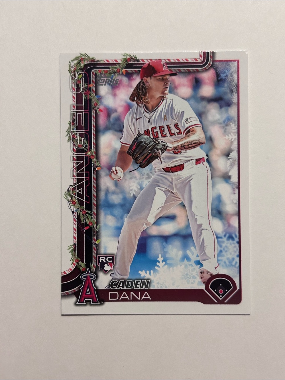 Los Angeles Angels Caden Dana Baseball Card - White/Red
